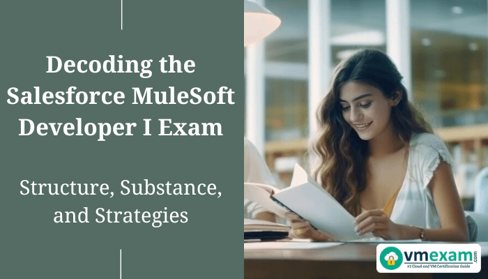 Woman smiling and celebrating her success after passing the Salesforce MuleSoft Developer I exam.