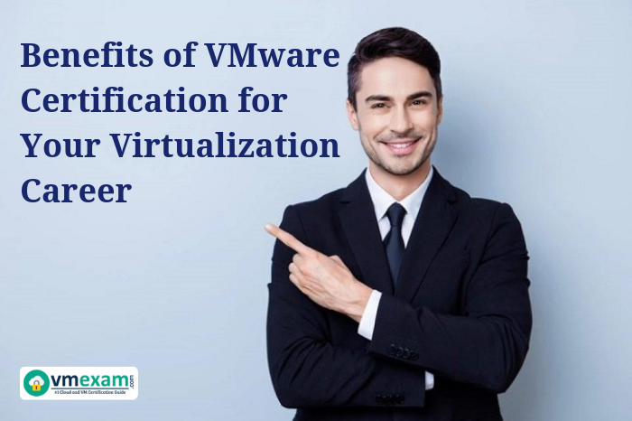 Man describing VMware Certification Benefits.